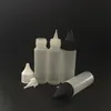 Bottiglie vuote da 15 ml 30 ml Flacone sottile in plastica per olio in stile penna Bottiglia in PE con punta lunga e sottile Tappi bianchi neri
