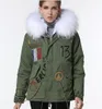 Франция флаг бисероплетение женщины меховые куртки белый енот меховая отделка белый кролик меховая подкладка армия зеленый холст мини вышивка парки