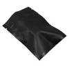 8x12 cm 200 pack Zipper verrouillage noir mat Mylar Sac de papier d'aluminium alimentaire à long terme de stockage Emballage Sac pour Café thé en poudre avec fermeture éclair