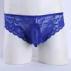 Gay Mens Lingerie Underwear Lace Floral Bulge Pouch Mesh Briefs Underwear Gay Men lingerie Semi-see Through Underpants