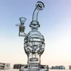 Clear Fab Egg Glass Bong Water Pipes With 14mm Bowl Piece Matrix Perc Recycler Hookahs Dab Rigs Smoking Bongs MFE01