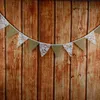 12pcs Banner Flags 2.8-3.2m Lace Pennant Bunting Banner Triangle Shape Hanging Party Wedding Christmas Decor Banners String Flags HH7-1288