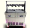 BEIJAMEI Thai fried ice cream roll machine 35 cm pan with 10 toppings commercial ice cream yogurt juice roll maker