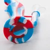 Pipa ad acqua in silicone con doppi filtri diametro 75mm Tubi a mano per fumatori con narghilè a colori misti