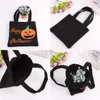Halloween trick eller behandla väskor pumpa spindelmönster barn tote bag svart orange godis väska med handtag parti leveranser