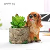 Creative Gift Succulent Flowerpots Cute Dog Garden Decoration Arts Crafts Micro Landscape Planter för skrivbord Balkong Trädgård