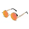 Lunettes de soleil rond dampunk de bonne qualité Men des femmes enveloppe en métal Eaux-lunettes Round Shades Designer Sun Glasses Mirror UV4002694160