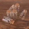100pcs 22*35*12.5mm 6ml Mini Glass Perfume Spice Bottles Tiny Jars Vials With Cork Stopper pendant crafts wedding gift