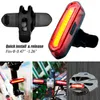 Luz trasera de bicicleta recargable por USB Luz trasera de bicicleta impermeable superbrillante de 120 lúmenes con 6 modos Led de fácil instalación RedBlue Lig8493064