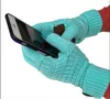 Inverno Tricô Touch Screen Luva Capacitiva Mulheres Luvas de Lã Quente Antiskid Telefone Telefings Glove Christmas Presentes 9 Cores