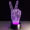 Main Victoire 3D Illusion Led Lumière Tactile Lampe Décoration Atmosphère Hologramme NOUVEAU Acrylique Luminaires Chambre Dormir # T56