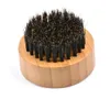 MOQ 100pcs Custom Bamboo Beard Brushes Engraved Your LOGO Eco-friendly Ecological Protection Handle with Boar Bristle Round Men Beards Brush