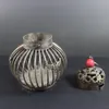الصين القديمة اليدوى النحاس الكريكيت رائع قفص التنين المدرعة الديكور فراشة