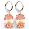 10Prs Luckyshine Classic Fashion Fire Oval Morganite Cubic Zirconia Gemstone Silver Dangle Earrings for Holiday Wedding Party265m