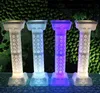 Decoração de luxo decoração de festa led luminoso plástico coluna romana eventos de casamento decoação área de boas-vindas photo booth adereços suprimentos 4 peças / lote