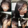 Perruques de cheveux humains de simulation de qualité longue perruque avant de dentelle synthétique droite en soie avec des cheveux de bébé résistant à la chaleur pour les femmes noires9943851