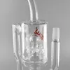 JM Flow Bongs 18" Recycler-Wasserpfeife 18-mm-Außengewinde Bohrinsel-Glasbongs werden mit Kopf geliefert