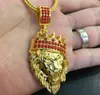 NIEUWE ARVALS HOOG HOP GOUD GOLD Black Eyes Lion Head Pendant Men Ketting King Crown Iced Out Fashion Jewelry Gift Anima8355256