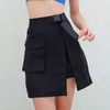 Heyoungirl Haruku Cargo Womens Sexy High Waist Mini Skirt Summer Casual A-line Short Skirts Split Pockets Fashion