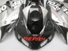 100% formsprutningsfeedningar för Honda CBR1000RR 2006 2007 Silver Black Fairing Kit CBR 1000 RR 06 07 HA24