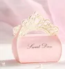 Rose or couronne découpé au Laser boîtes de faveur de mariage sac de chocolat bébé douche fête cadeau boîte à bonbons doux jour présent wrap