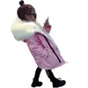 Nueva chaqueta de chicas de invierno 2018 con cremallera con cremallera con capucha de piel de imitación infantil Parka casual espesando cálido bebé niños ropa ropa exterior
