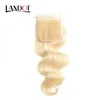 9A Bleach Blonde Kleur 613 Kantsluiting met 3 Bundels Braziliaanse Virgin Menselijk Haar Weave Body Wave Peruviaanse Maleisische Indiase Hair Extensions