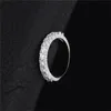 Yhamni echte solide 925 sterling zilveren ring luxe cubic zirconia trouwringen voor vrouwen witte kristallen vinger ringen maat 5-10 jr144