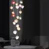 Nordic Villa Rotary Staircase Long Pendant Lamp Clothing Store Decoration led Hanging Light Personality Hotel Restaurant Glass Pendant Lights