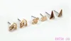 مجموعة 3 مجموعة من أقراط الزركون الرجعية للمرأة. هندسة الفضة القديمة هي القديمة الأذن ترصيع المجوهرات E0750