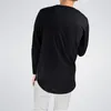 Modestraat slijtage t -shirt mannen verlengen swag side zip t -shirt super longline lange mouw t -shirt met curve zoom en zip 3254237