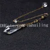 1 Pcs Natural Rock Quartz Crystal Clear Pendant Pendulum Apontou Pedra Cura Reiki 12 Faceta Cobrado com Bronze Antigo Cadeia De Cobre Contas