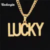 Uodesign Lettera di cristallo Pendenti fortunati Collane Gioielli dorati Bling Regali Uomo Donna Catene di strass con fascino Hip Hop