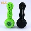 4.33 Inch Honeybee Style Silicone Bongs Honeycomb Smoking Pipes Glass Oil Burner Pipes With single hole/porous glass bowl