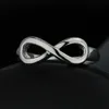 Infinity Silver Ring band women wedding rings fashion Gift 080288