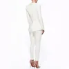 2018 Autumn Formal White Jacket+Pants white Women Elegant Business Suits Single Button Blazer Female Office Trouser Pant Suits