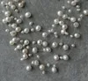 Echte Perlen-Halskette, weiße Farben-Illusion-wirkliche Frischwasserperlen-Halskette, Multistrand Schmucksachen, 9rows, neues freies Verschiffen
