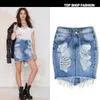 Mini Denim Rok Dames 2016 Zomer Casual Split Hoge Taille Korte Jeans Rok Onregelmatige Sexy Potlood Rokken Womens Jupe Faldas S916