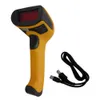 Newest Black Yellow ABS PC Antiknock design USB 2 0 Handheld Barcode Reader Laser Bar Code Scanner for POS PC275G