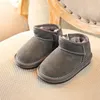 Bébé Chaussures Vente Chaude Australie Style UGQ Enfants Bottes De Neige Enfants Imperméable À L'eau Chaud Coton Bottes Garçons Filles D'hiver En Cuir De Vache Bottes # 28