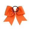 100pcs 8 Inch Large Solid Cheerleading Ribbon Bows Grosgrain Cheer Bows Tie With Elastic Band/Girls Rubber Hair Band Beautiful