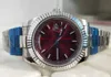 Unisex Watch 36mm 118239 Red Dial Asia 2813 Движение из нержавеющей стали.