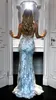 Silver Sequined Prom Dresses 2019 Sexy Mermaid Deep V Neck Backless Formal Evening Gown Celebrity Party Red Carpet Dress 4908234