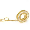 sieraden ketting voor dames heren zirkoon 26 letters hanger cirkel goudkleur of mode van 220I