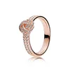 FAHMI 100% 925 Sterling Silver 1:1 Charm Rose Gold Magic Crown Daisy Ring Feather Leaves Heart Shaped Geometric Round Sign Ring Charming