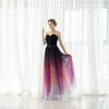 New Elie Saab Evening Prom Dresses Belt Backless Gradient Color Black Chiffon Formal Occasion Party Gowns Real Photos Plus Size Sexy DH4249