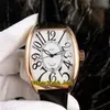 Cintree Curvex 7880 Date Белый циферблат Автоматические мужские часы с корпусом из розового золота 6 цветов Кожаный ремешок Мужские часы высокого качества289b