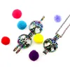 C444 arc-en-ciel couleur arbre de vie perles rondes Cage pendentif diffuseur d'huile essentielle aromathérapie perle Cage médaillon pendentif collier