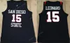 High/Top College San Diego State Jerseys Basketball Black White 15 Kawhi Leonard Jerseys Men Men Men Hased Color Sport Quality