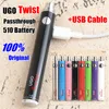 China Factory EGO UGO VV Батареи Вариабельное напряжение EGO-C Twist Micro USB Evod Passthrough Батарея Cit 510 Параметр CE3 Vaporizer